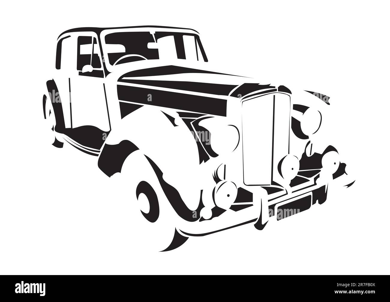 Silhouette of vintage classic retro car vector isolated Stock Vector Image  & Art - Alamy