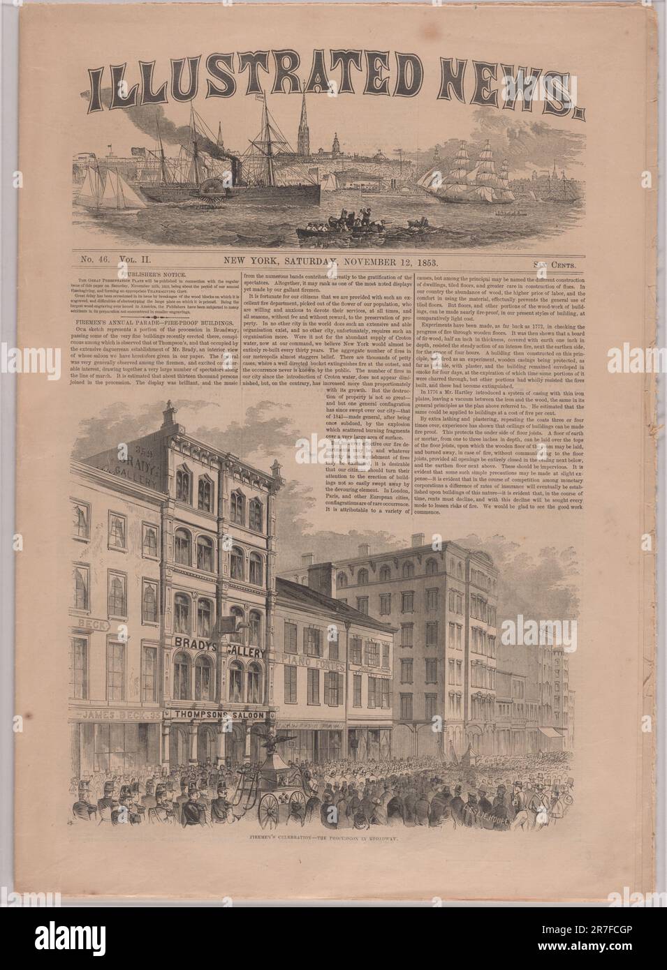 Brady's Gallery in the Illustrated News November 12, 1853 (date of publication) Stock Photo