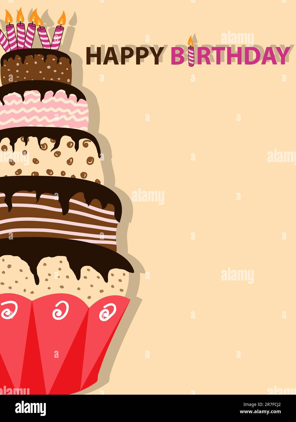 Vector picture with birthday cake Stock Vector Image & Art - Alamy