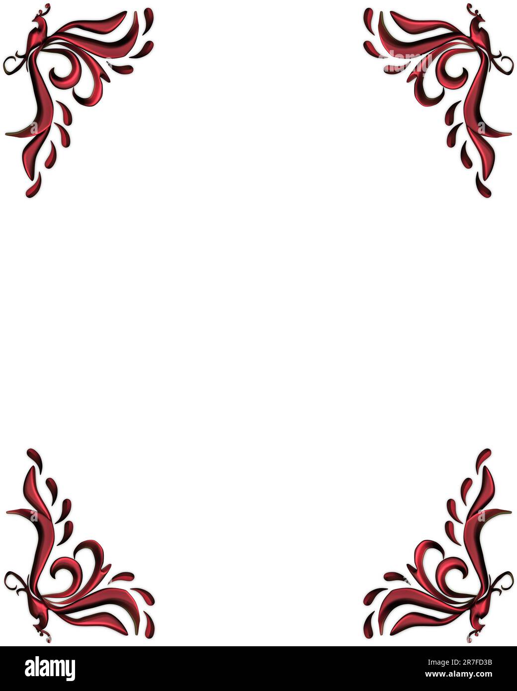 Red Corner Border Designs