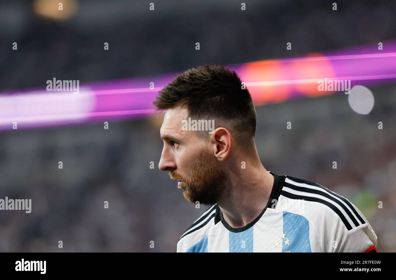 Beijing, China. 15th June, 2023. Lionel Messi of Argentina looks on during an international football invitational between Argentina and Australia in Beijing, capital of China, June 15, 2023. Credit: Wang Lili/Xinhua/Alamy Live News Stock Photo
