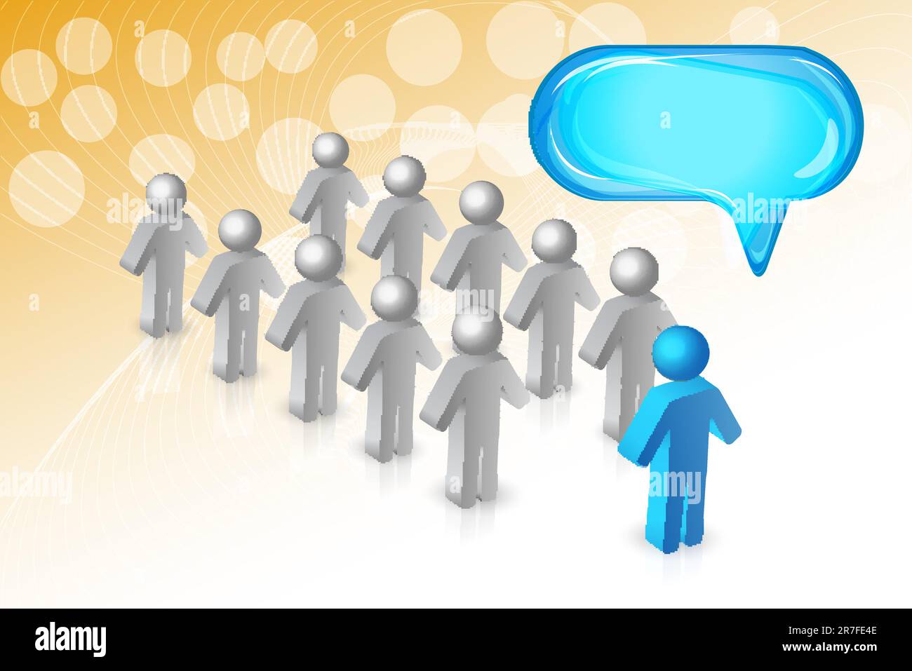 illustration of business card with peoples and dialogue box Stock