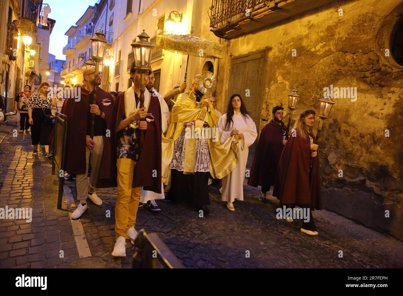 Procession Through The Streets Of The Historic Center Of Priests Nuns Procession through the streets of the historic center of priests nuns