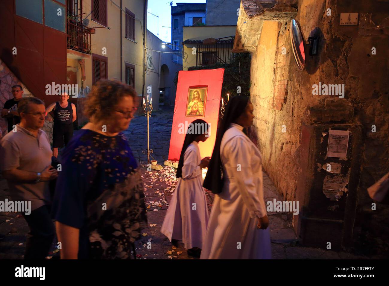 Procession Through The Streets Of The Historic Center Of Priests Nuns Procession through the streets of the historic center of priests nuns