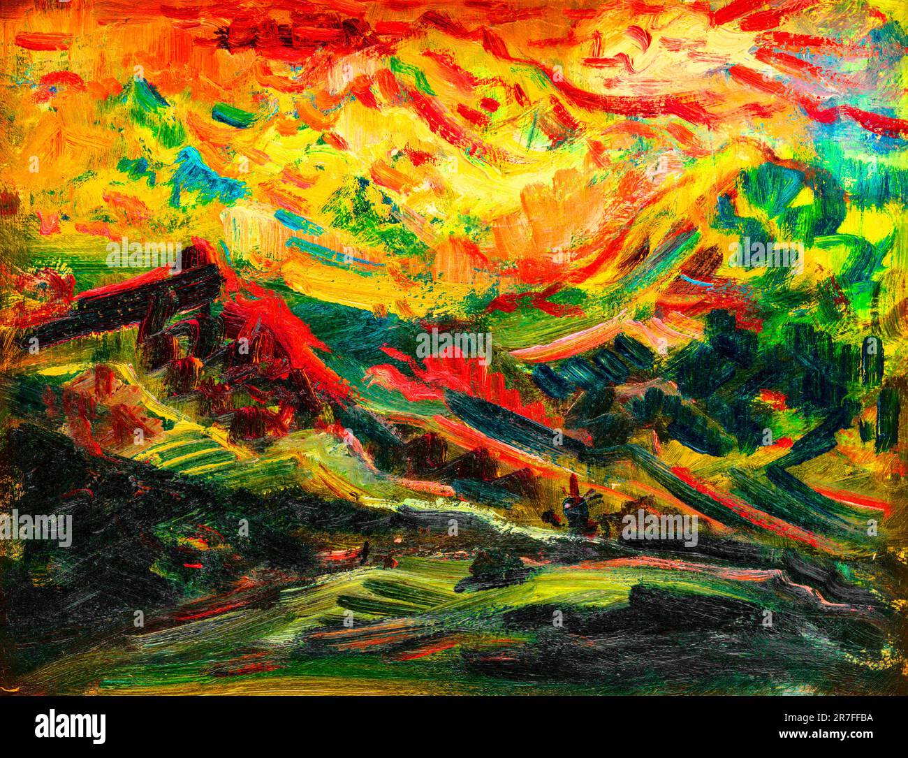 Sunset in the mountains by Arnold Peter Weisz Kubincan Stock Photo