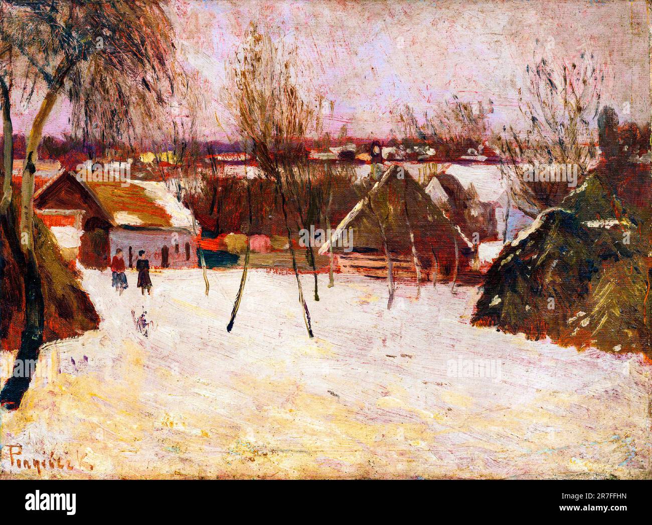Village in winter, Karol Pongracz Stock Photo