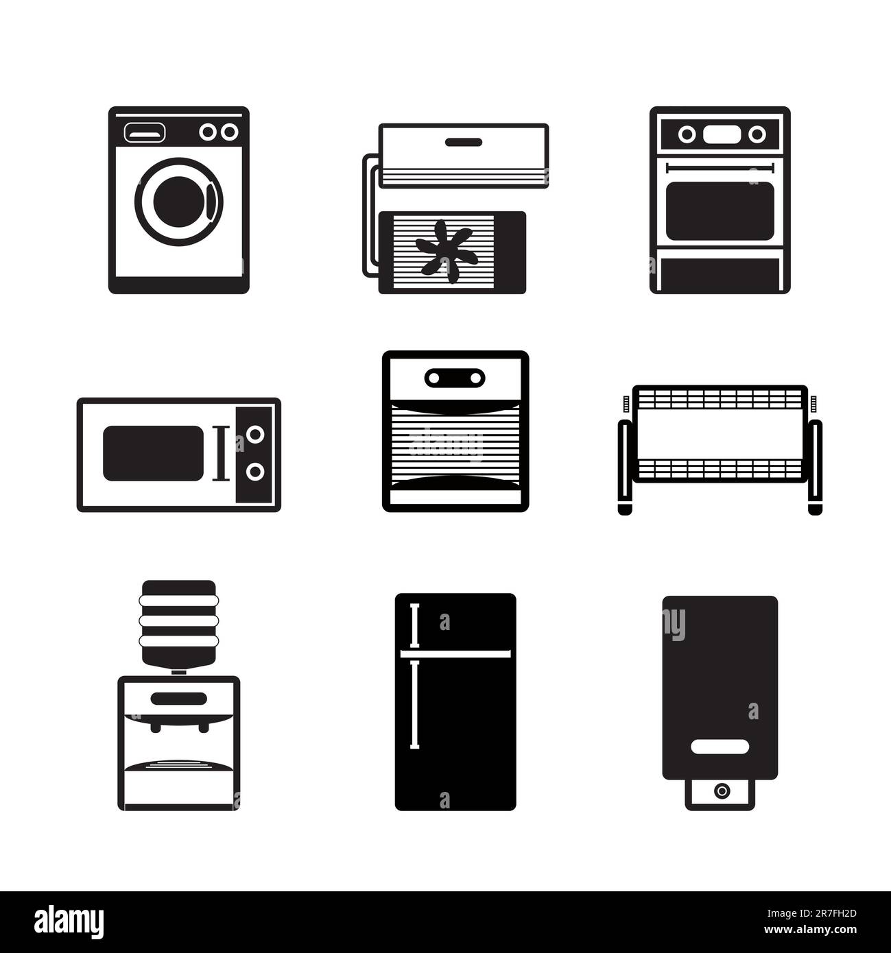Home electronics and equipment icons - vector icon set Stock Vector