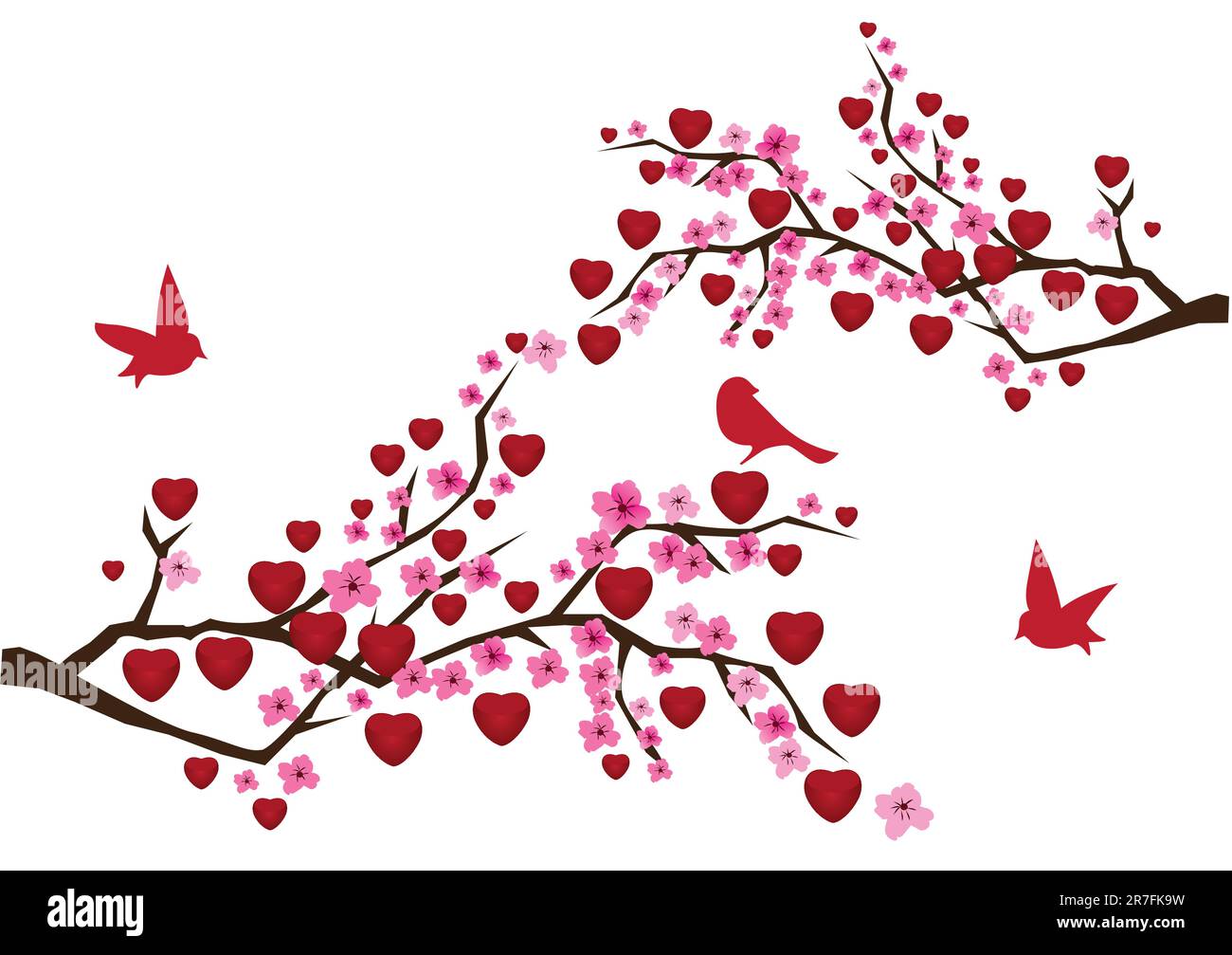 Branches heart birds hi-res stock photography and images - Alamy