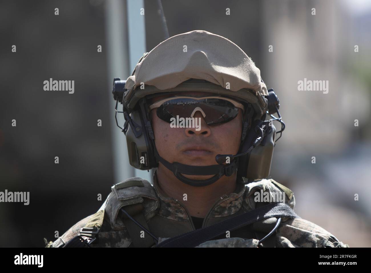 Santa Gertrudis, Mexico. 14th June, 2023. Element of the Special Forces of the Mexican Army. In the National Training Camp there was also a small demonstration of the entire air and land arsenal of the Mexican Army. (Photo by Luis Salgado/Pacific Press) Credit: Pacific Press Media Production Corp./Alamy Live News Stock Photo