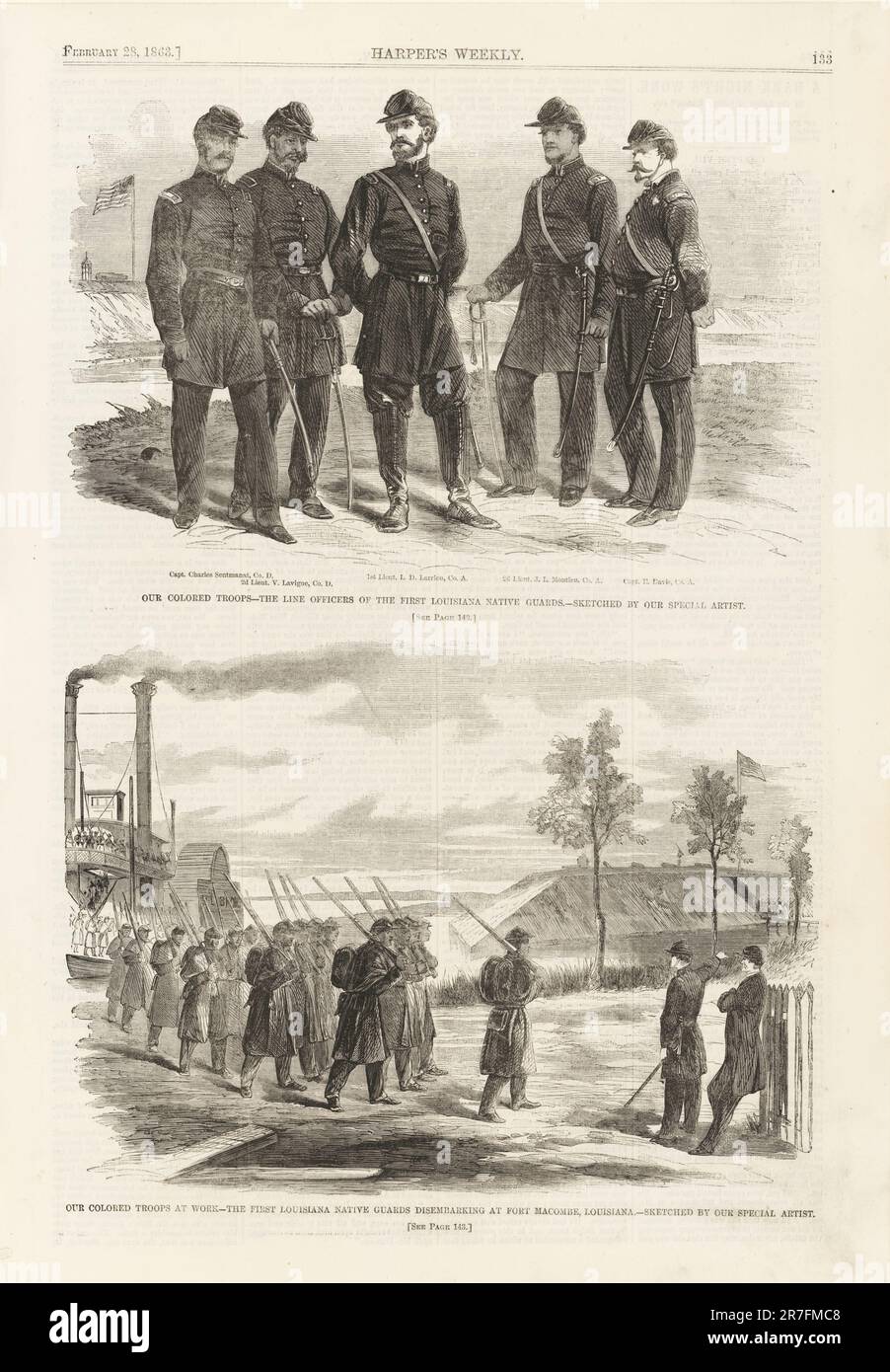 Our Colored Troops--The Line Officers of the First Louisiana National Guards 1863 Stock Photo
