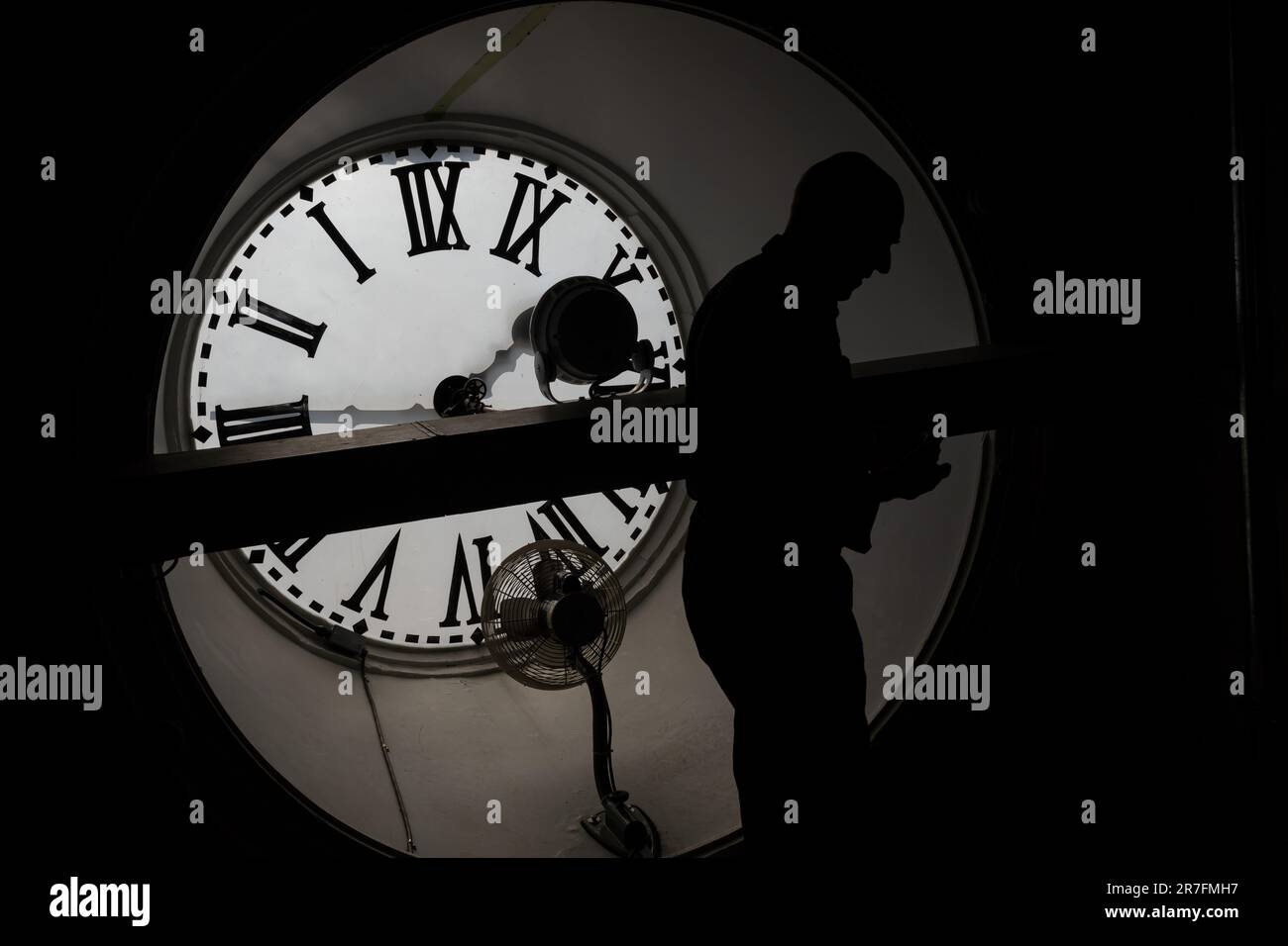 Andre Viger Andre Viger winds up the mechanism of the Parliament tower clock in ...