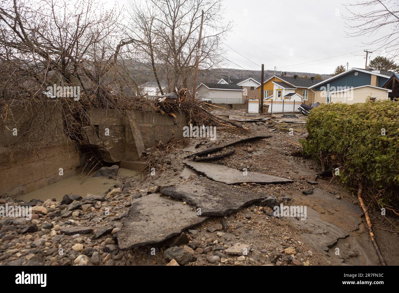 Muds that were deposited on Menard Street following the overflow of the ...