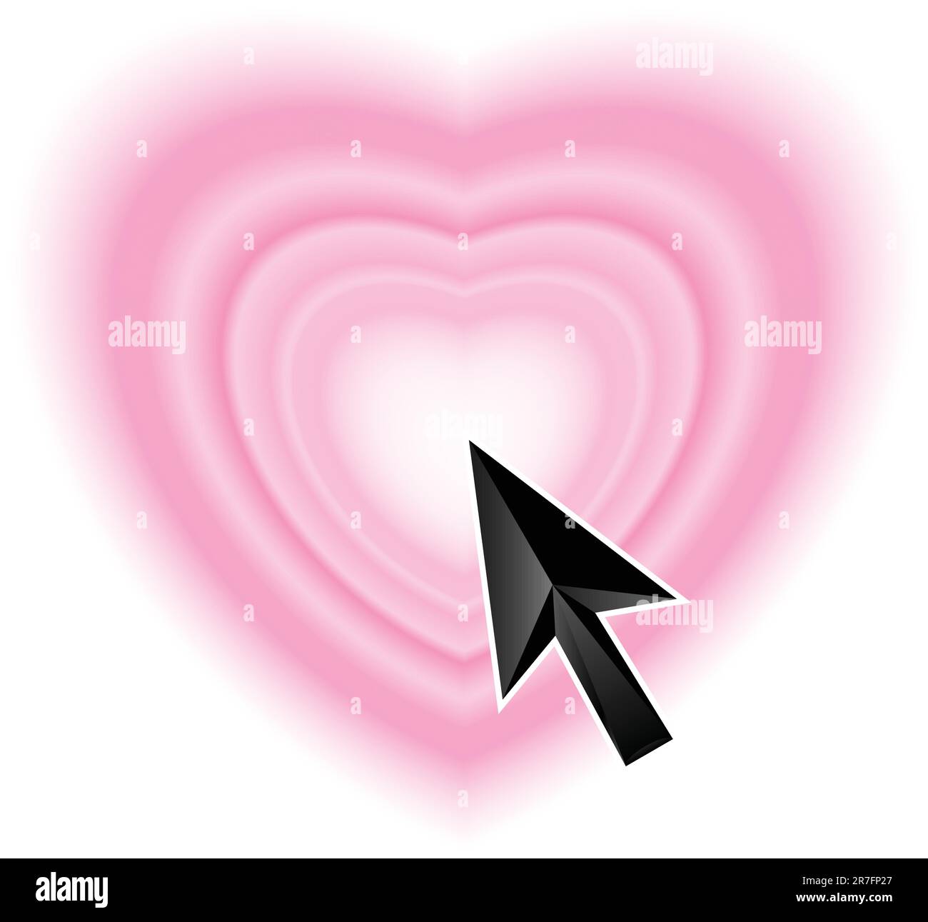 Computer Love button. Vector illustration on white background Stock