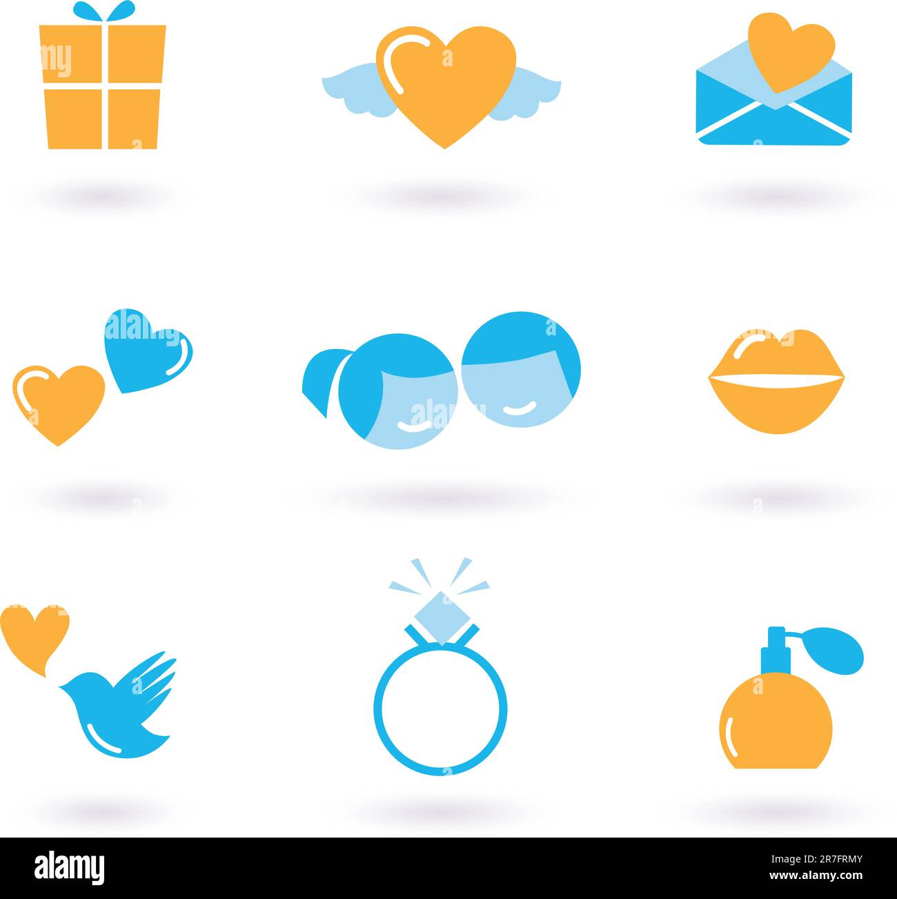 Vector collection of Valentine's day and Wedding icons Stock Vector ...