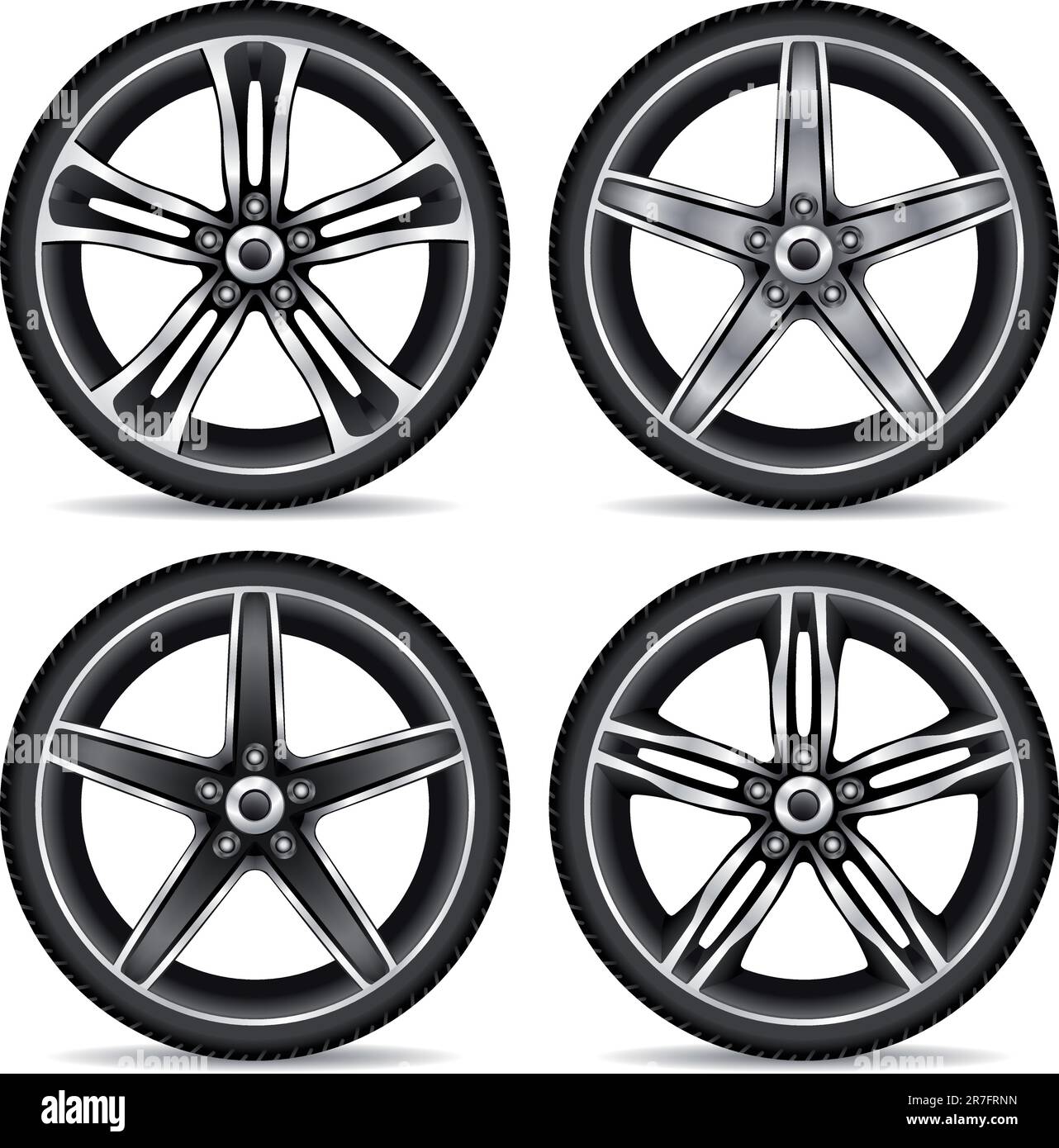 aluminum wheel set Stock Vector Image & Art Alamy