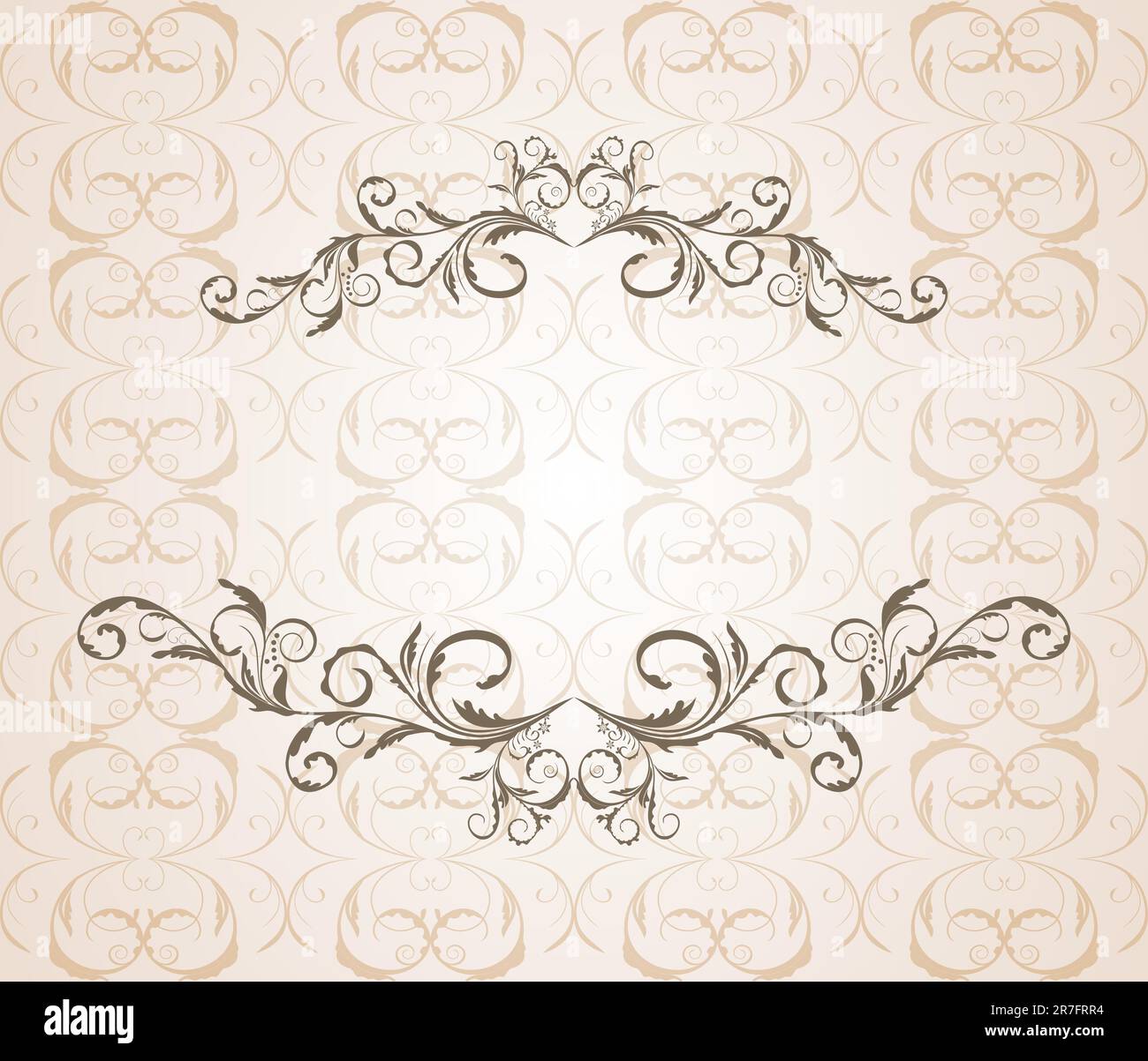 Illustration of floral greeting vintage card - vector Stock Vector ...