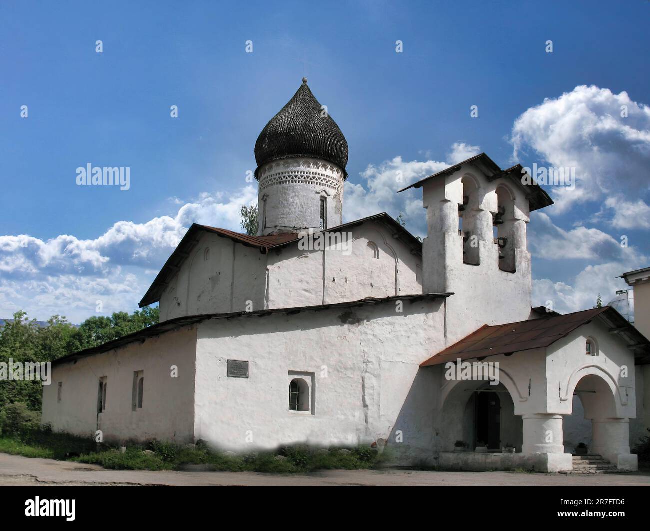 Ascension Monastery of the Old Believers in Pskov, Russia, Founded in 1688 by Archimandrite Joannicius Famous for its frescoes, icons and manuscripts Stock Photo