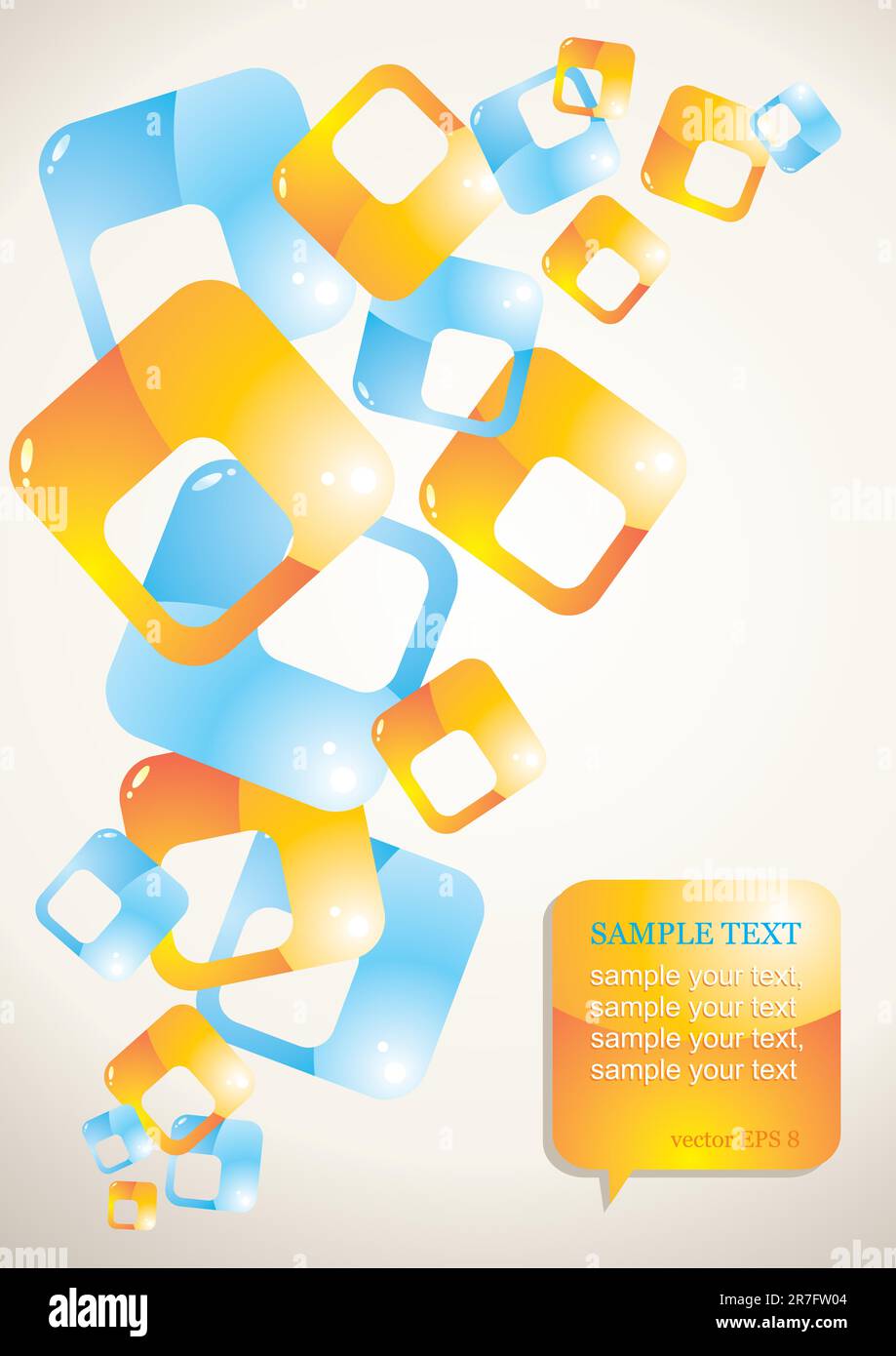 Vector abstract background of glossy colored squares Stock Vector