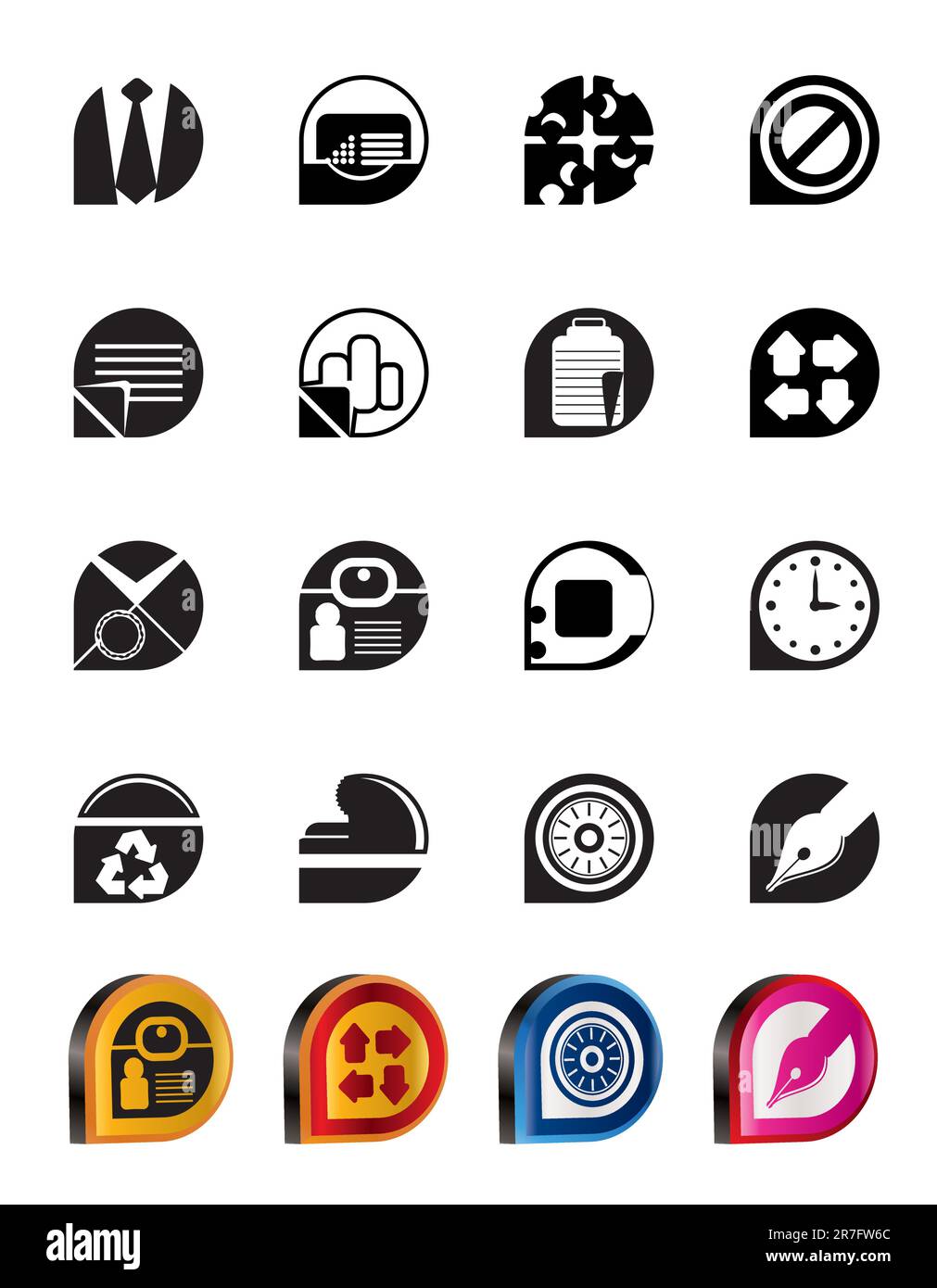 Simple Business and Office Icons - vector icon set Stock Vector