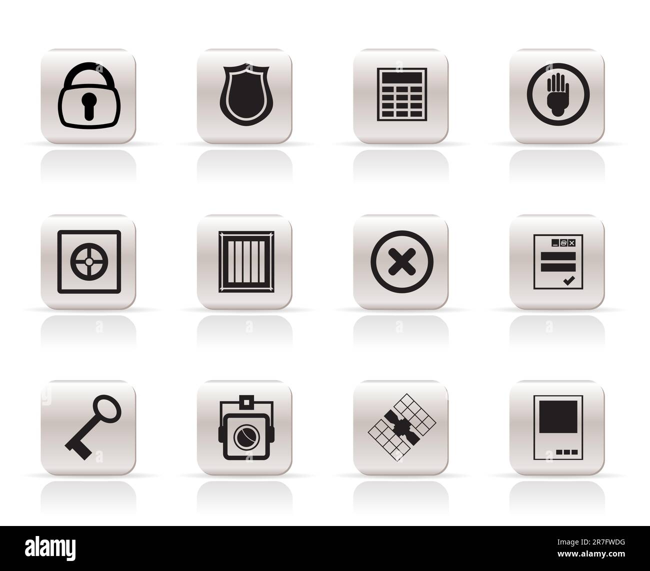 Simple Security and Business icons - vector  icon set Stock Vector