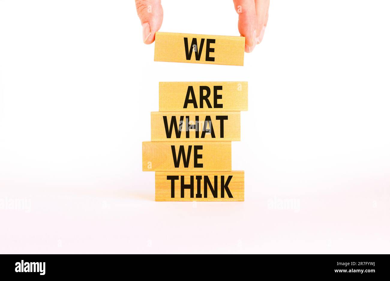 We are what we think symbol. Concept word We are what we think on ...