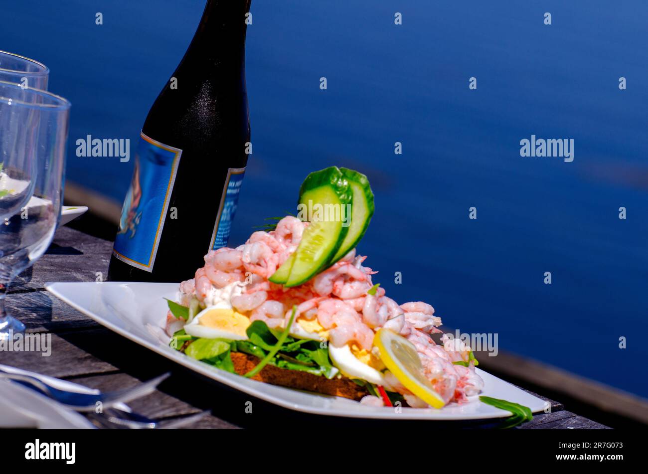 Shrimp sandwich by the sea Stock Photo Alamy
