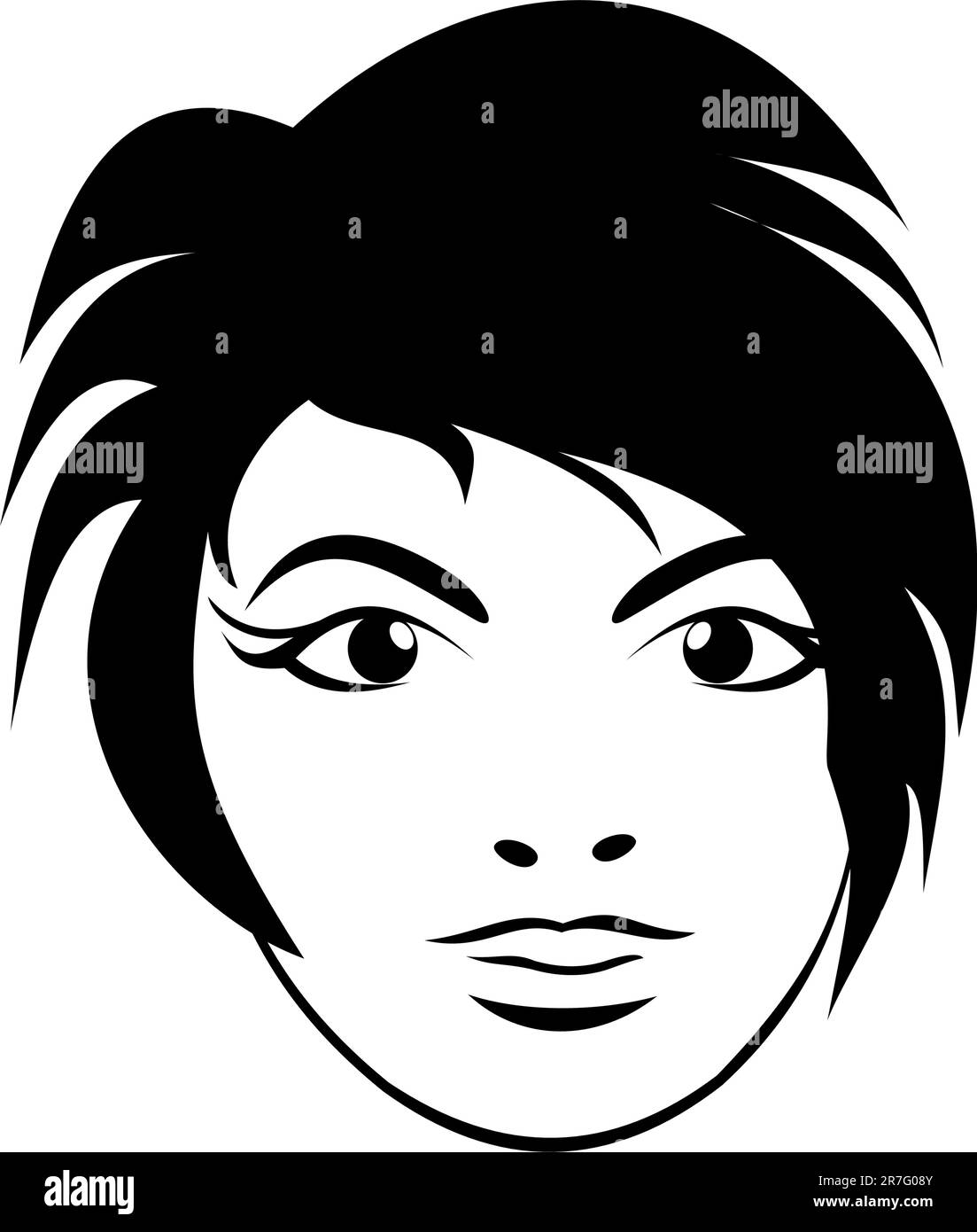 Illustration girl face. Close up - vector Stock Vector Image & Art - Alamy