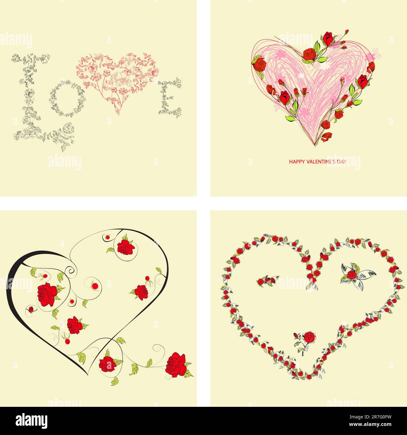 Set of Valentine's day cards Stock Vector Image & Art - Alamy
