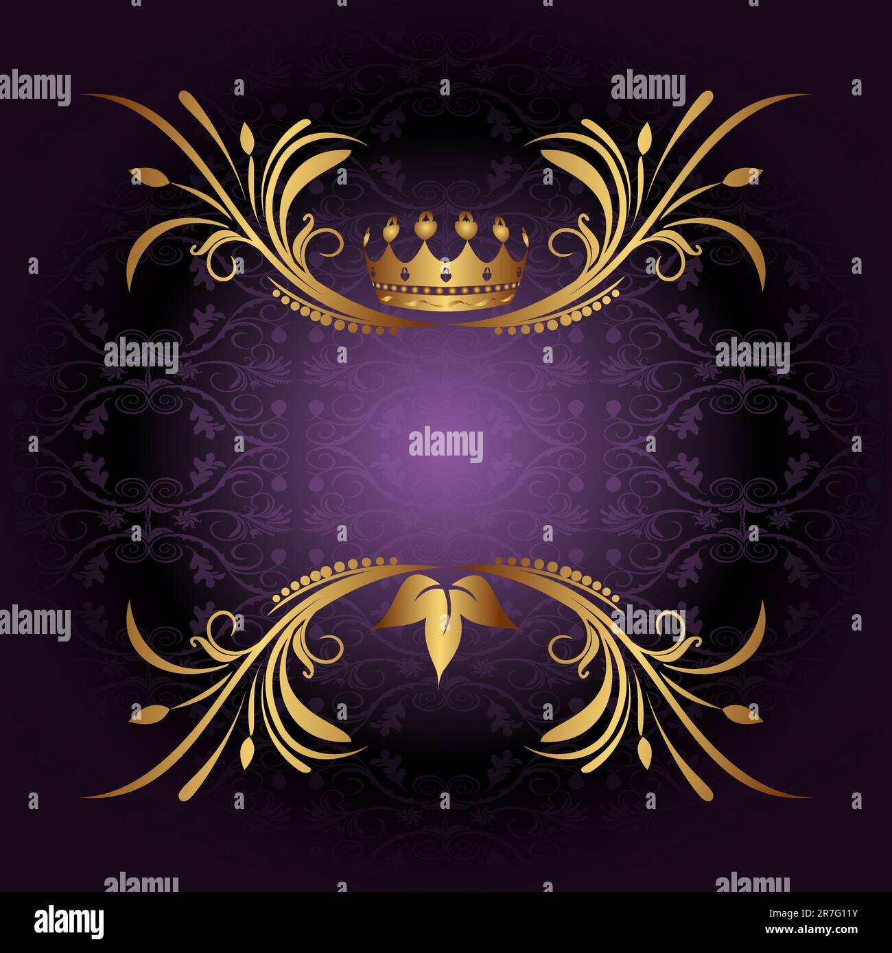 Illustration vintage frame with crown - vector Stock Vector Image & Art ...