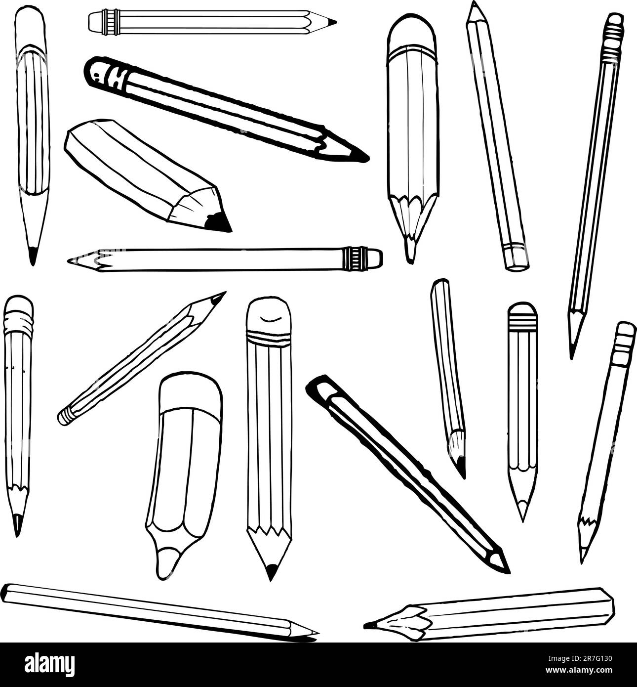 Cartoon pencil eraser Black and White Stock Photos & Images Alamy