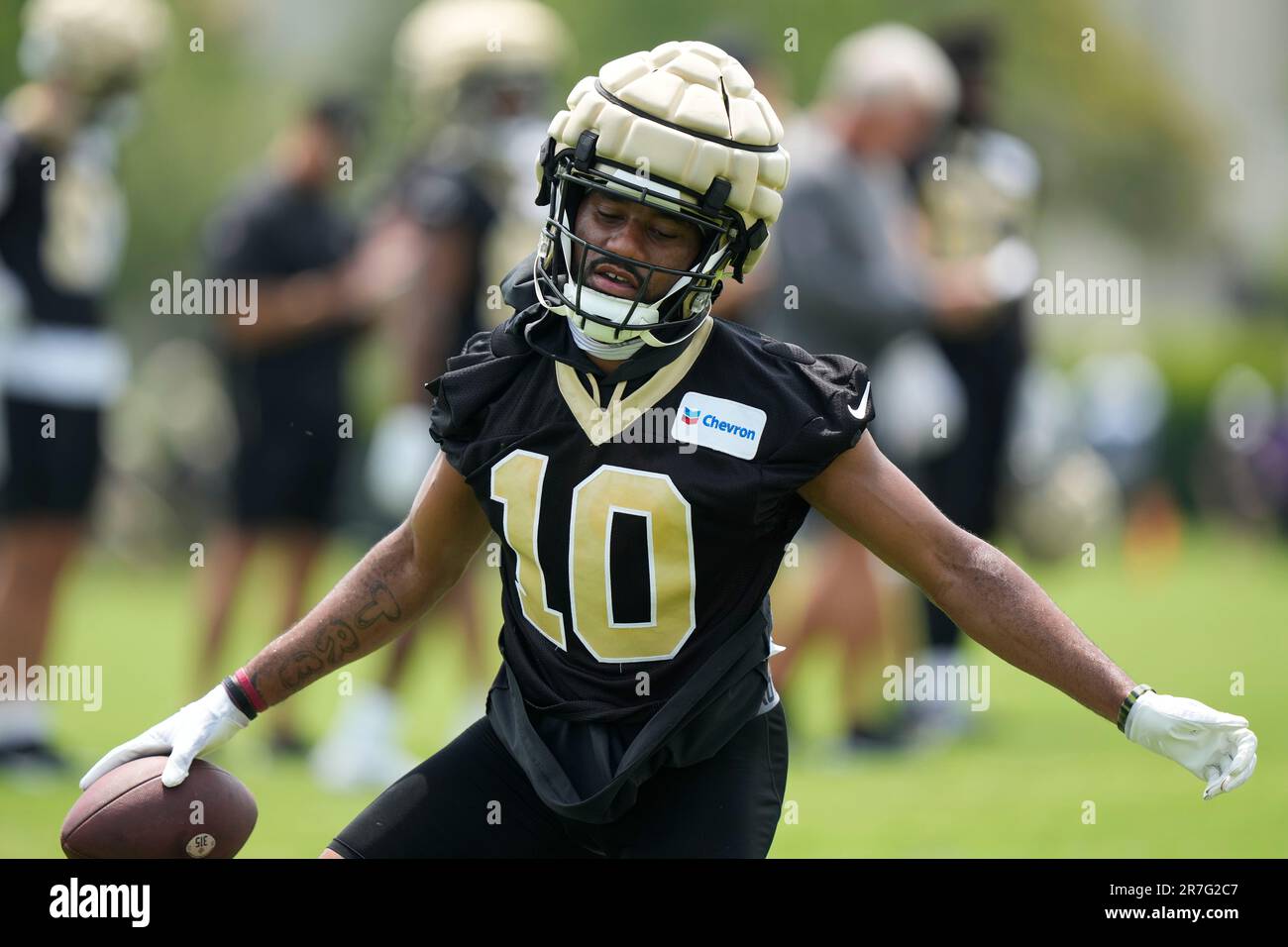 New Orleans Saints wide receiver Tre'Quan Smith (10) runs through drills at  the team's NFL football minicamp in Metairie, La., Thursday, June 15, 2023.  (AP Photo/Gerald Herbert Stock Photo - Alamy