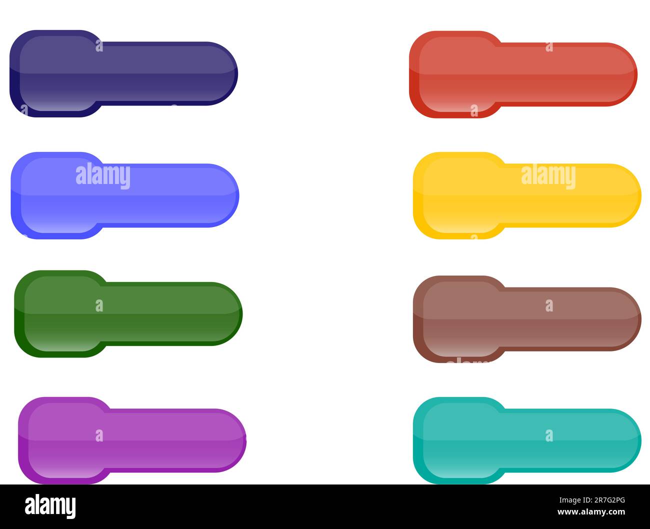 Collection of brightly colored, glossy web  elements Stock Vector