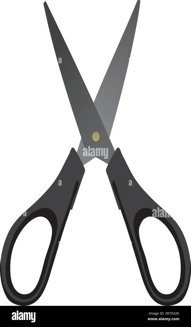 Sharp scissors. Work at office Stock Vector