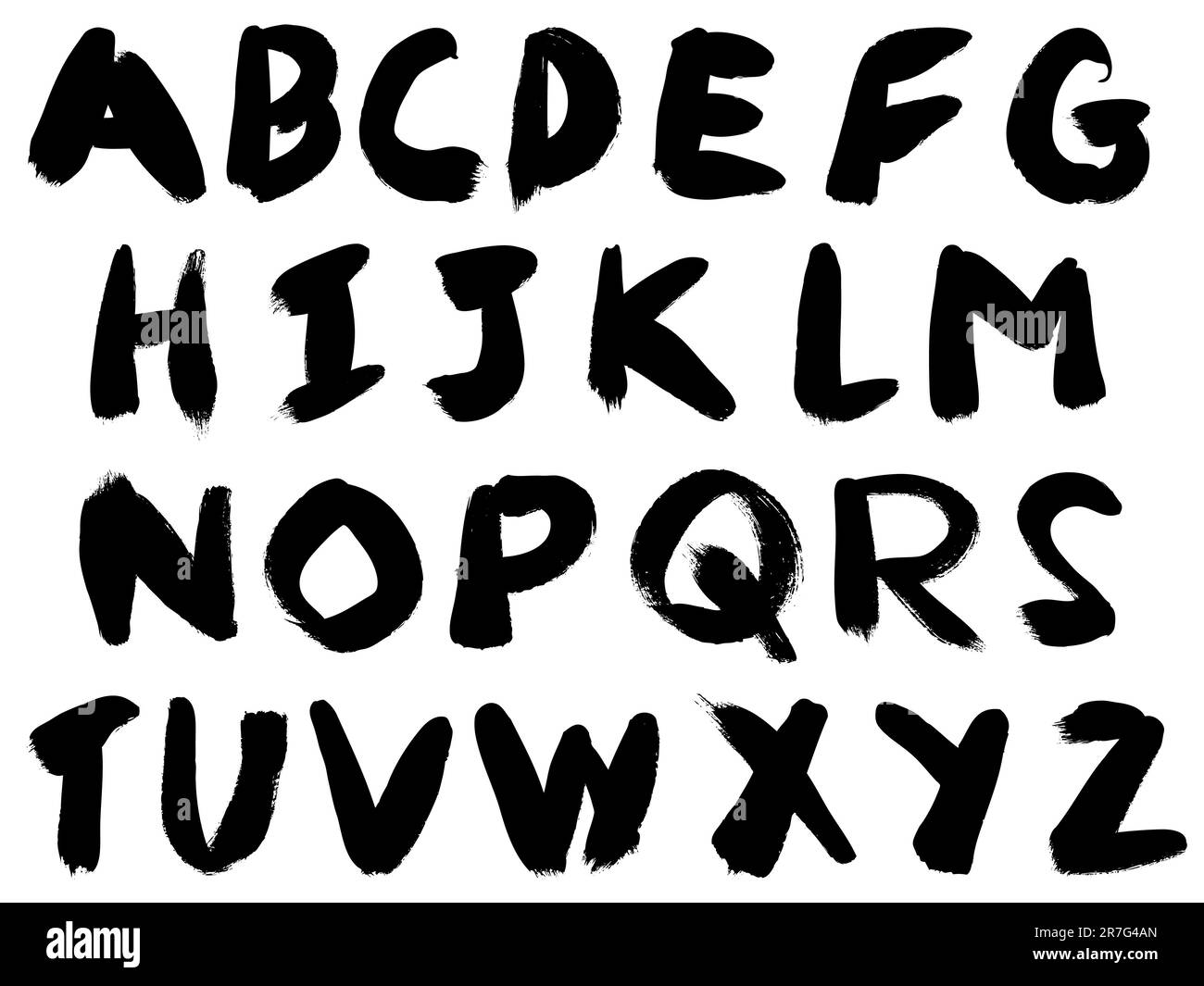 Fat Brush Hand Painted Font Highly detailed and separately grouped