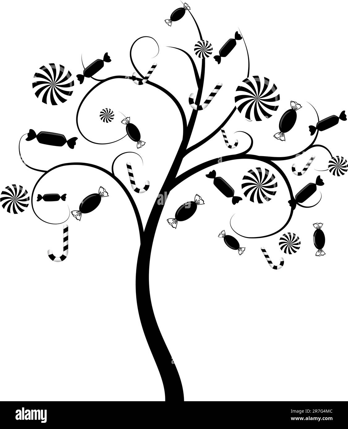 Vector Tree Silhouette With Candies Stock Vector Image Art Alamy vector-tree-silhouette-with-candies-stock-vector-image-art-alamy