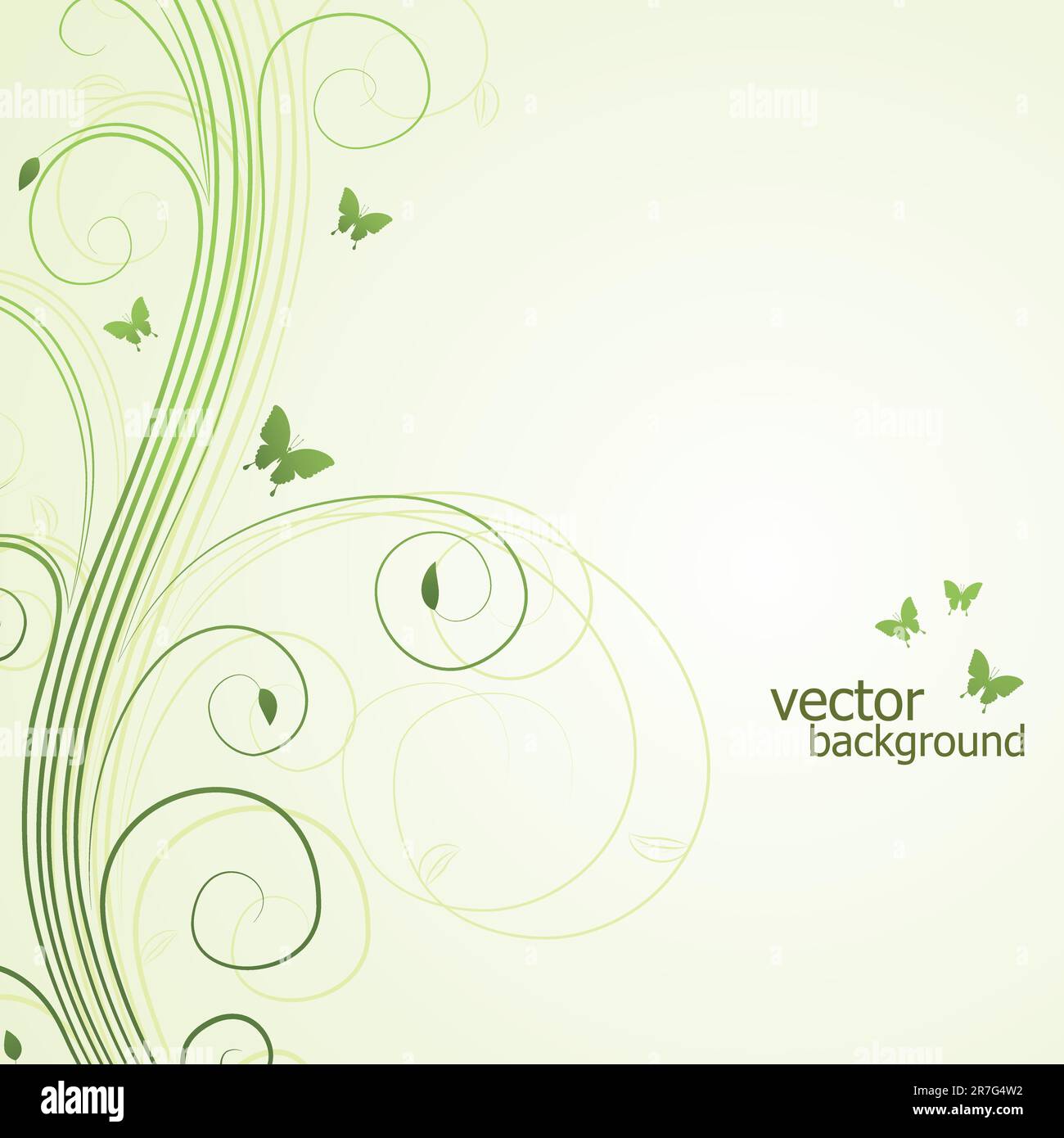 Abstract floral background with butterfly. Vector illustration Stock ...