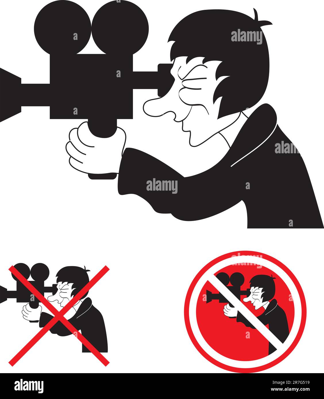Cameraman. Ban. Vector illustration on white background for design Stock Vector