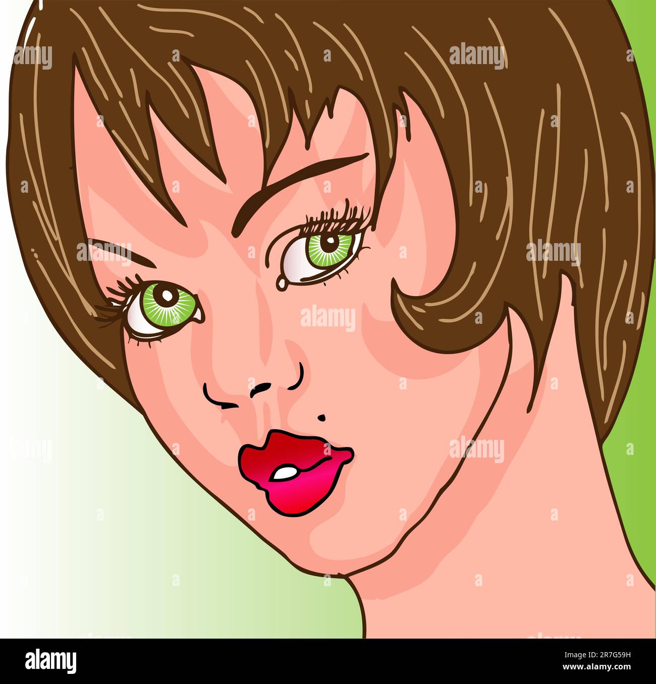 Vector illustration of a woman portrait Stock Vector