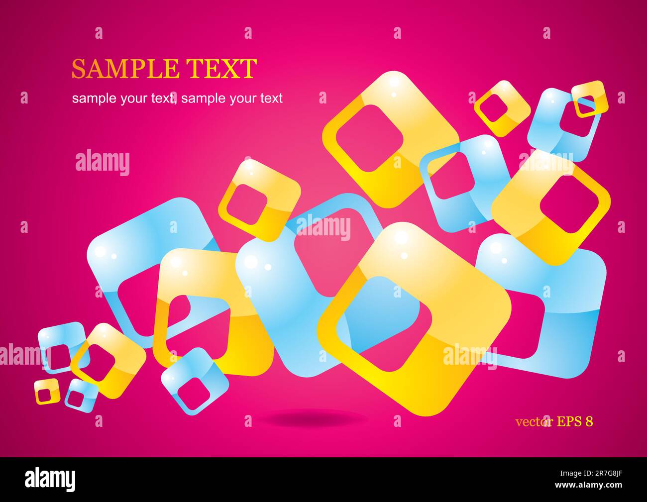 Vector abstract background of glossy colored squares Stock Vector