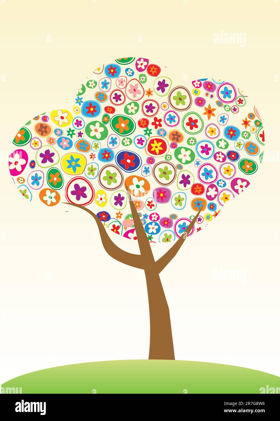 Solitary oak tree Stock Vector Images - Alamy