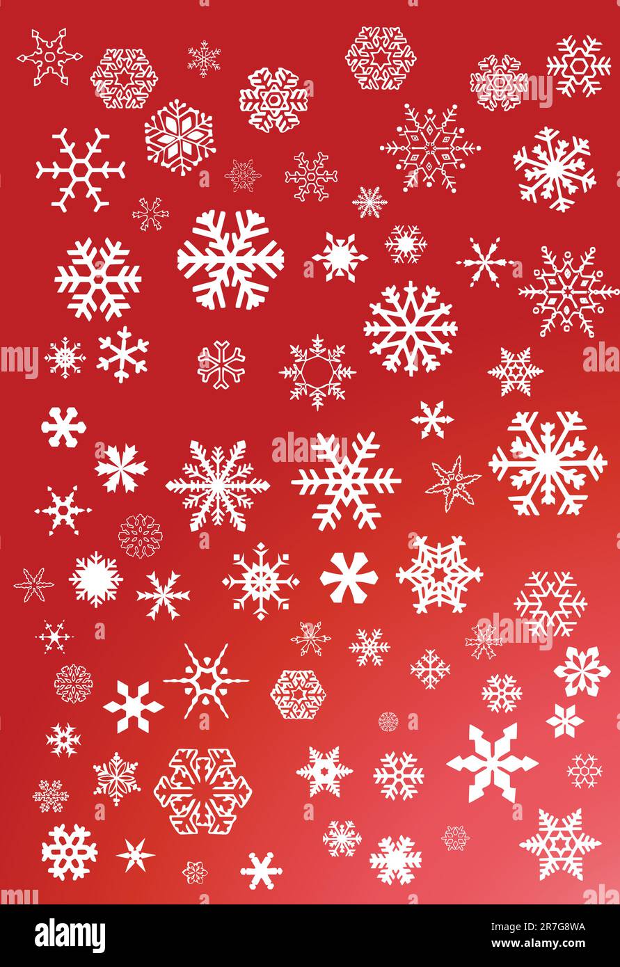 white snowflakes on red background Stock Vector Image & Art - Alamy