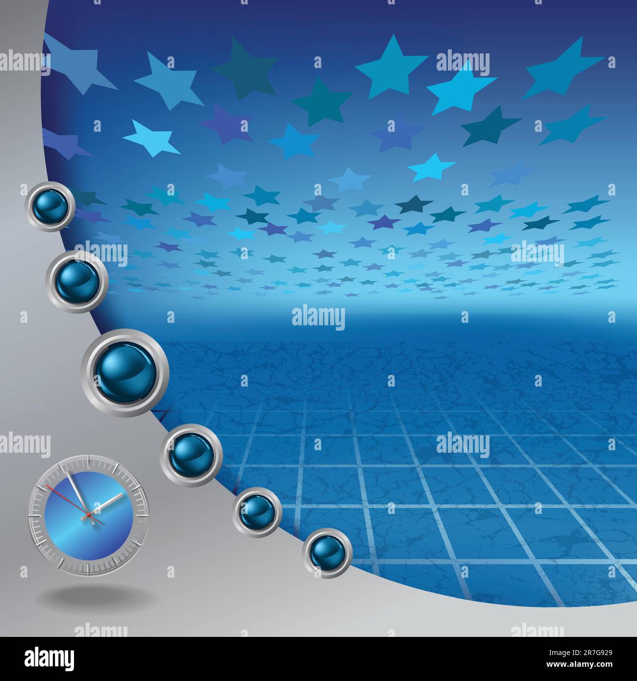 abstract layout with clock and buttons on stars background Stock Vector ...