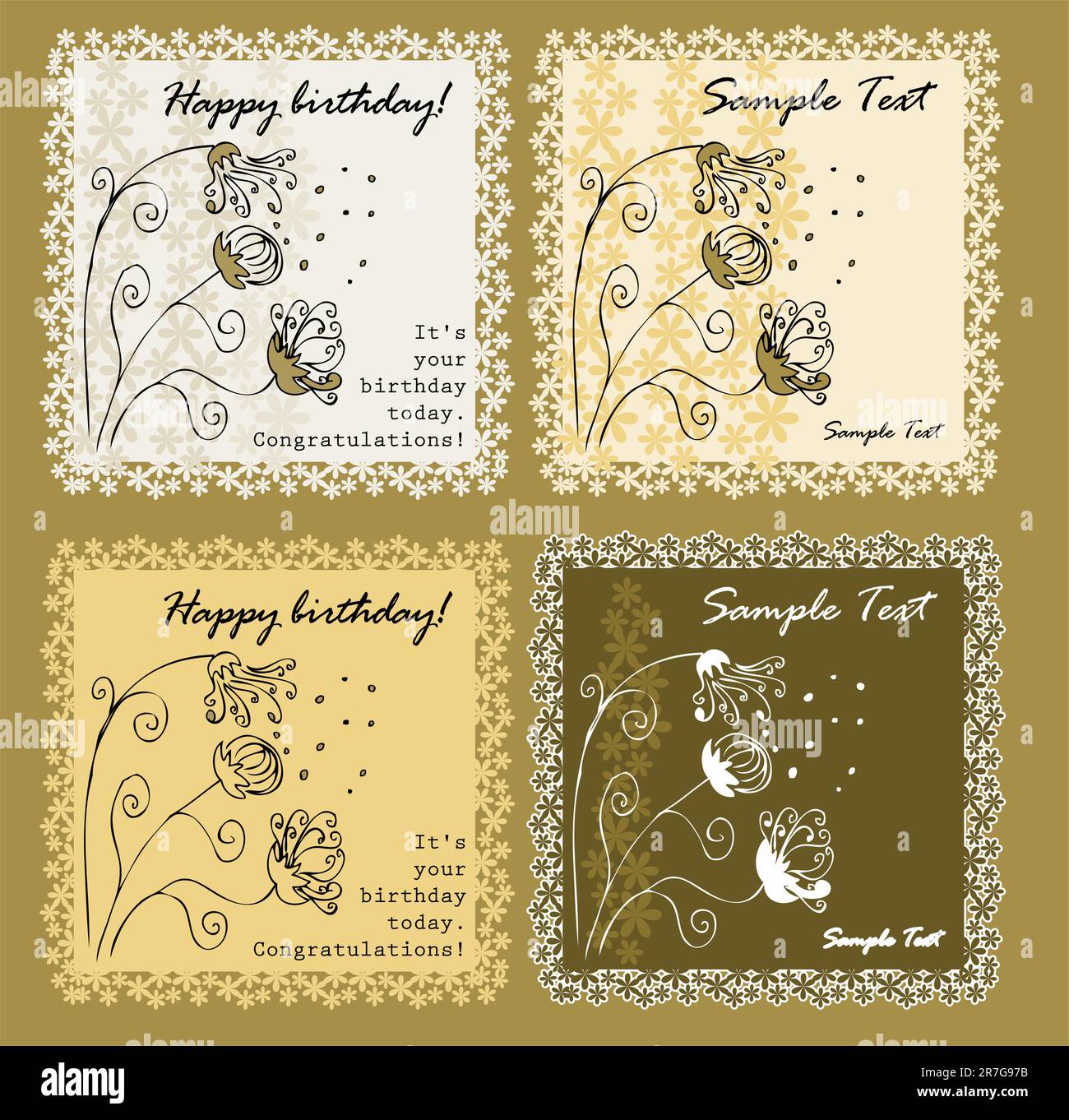 Floral cards set , vector illustration Stock Vector Image & Art - Alamy