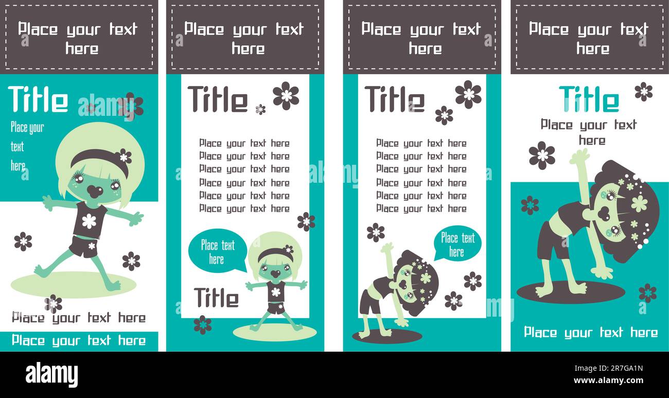 Two Sided Rack Cards or web banners. Kids Stock Vector Image & Art - Alamy