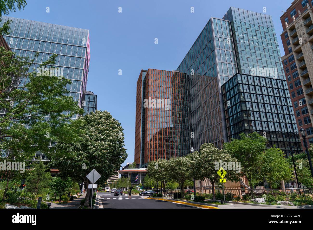 The two buildings comprising Amazon's second headquarters, HQ2, are