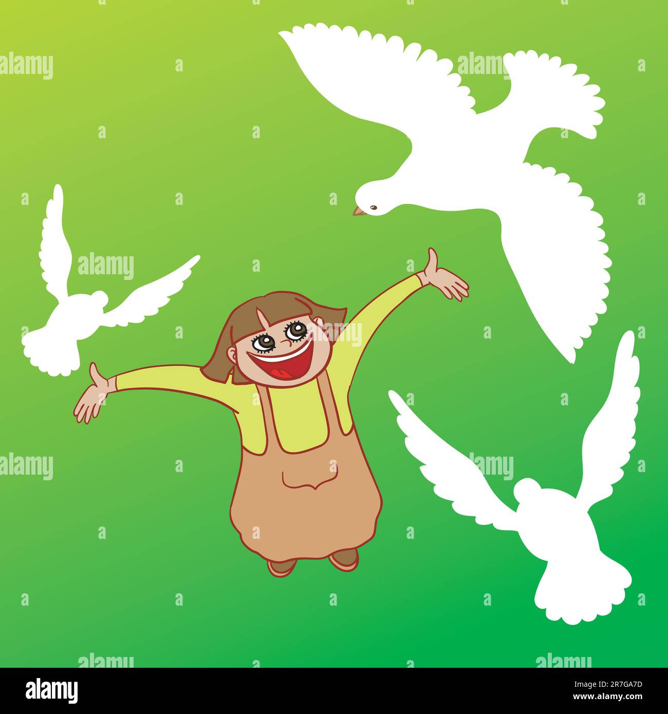 Girl carefree Stock Vector Images - Alamy