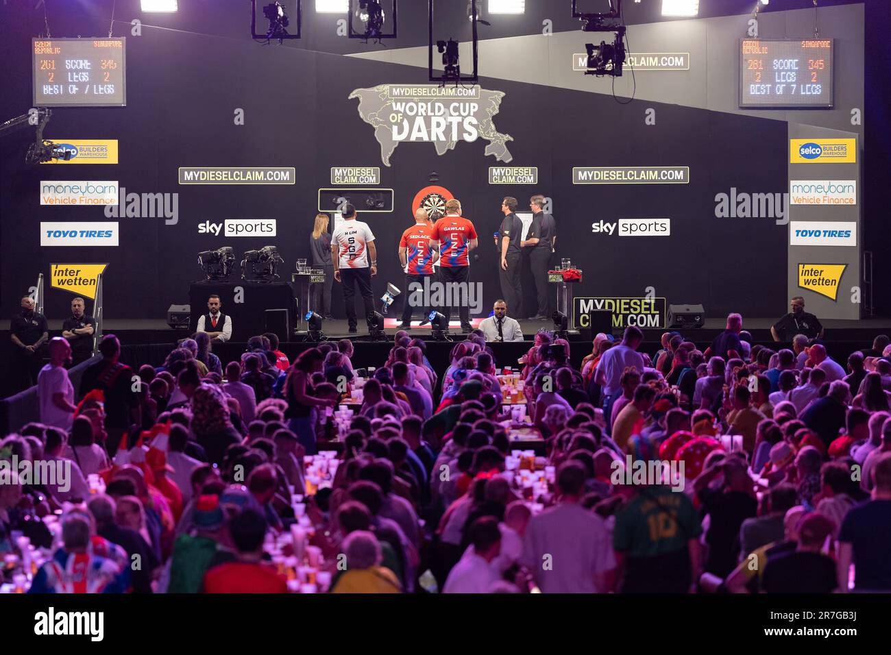 15 June 2023, Hesse, Frankfurt/Main Darts World Team Championship