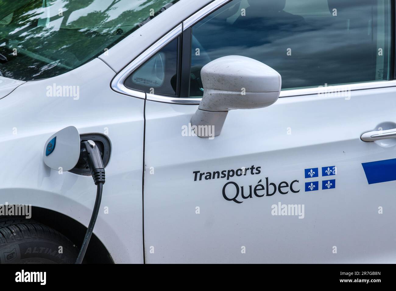 TroisRivières, CA 9 June 2023 Transports Quebec electric cars at