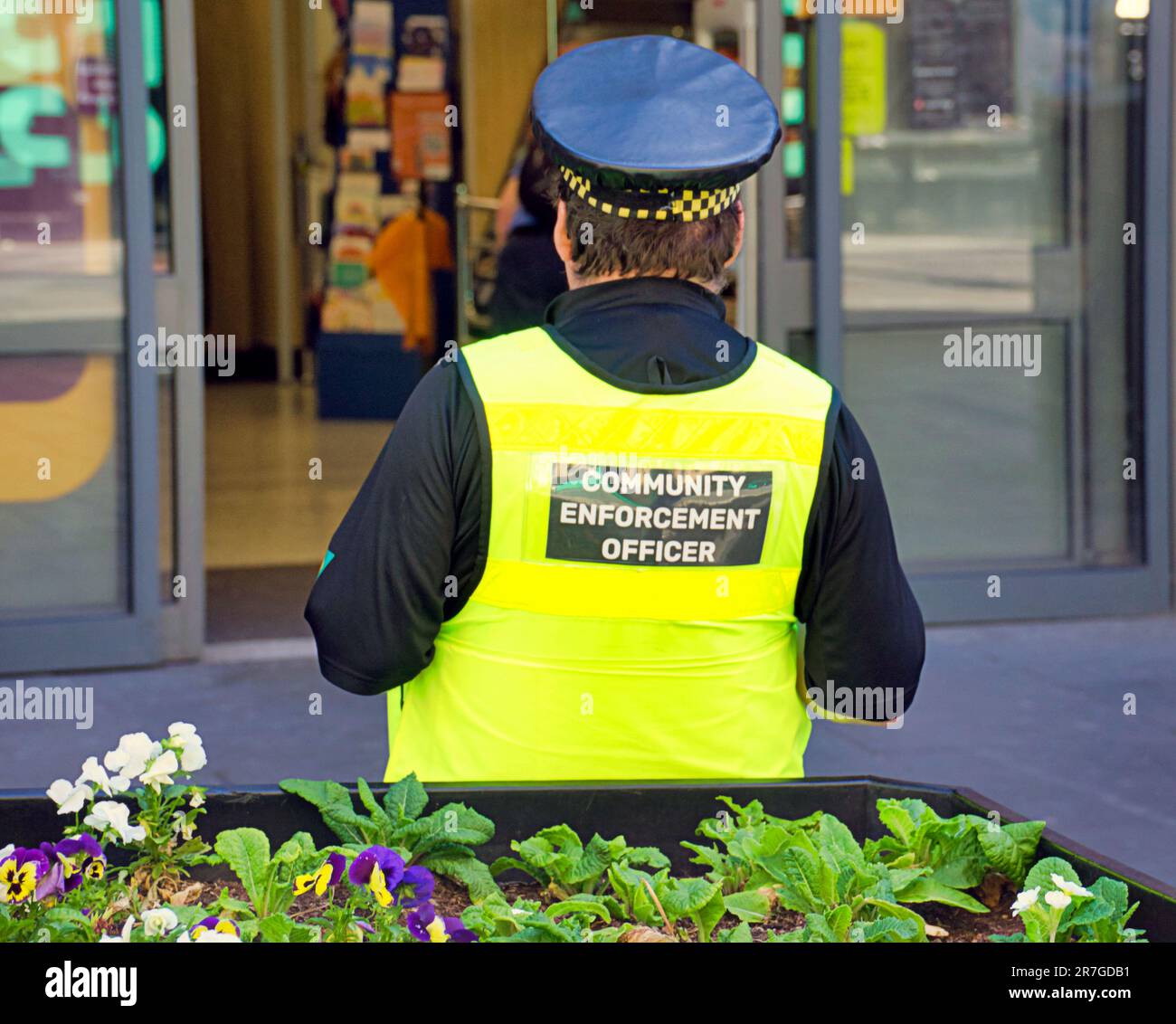 enforcement officer in city centre Glasgow, Scotland, UK Stock Photo