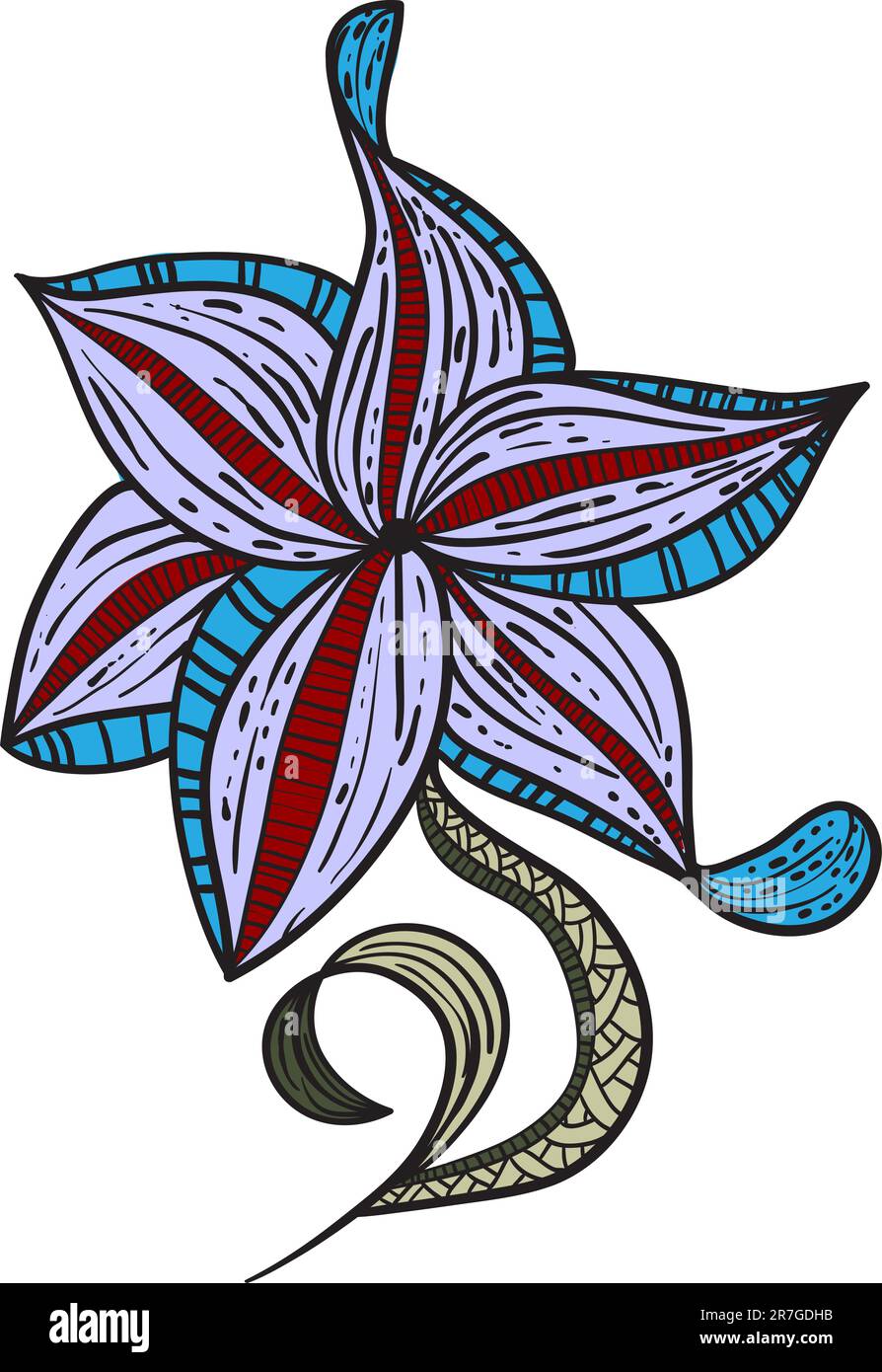 vector floral design element, hand drawn Stock Vector Image & Art - Alamy